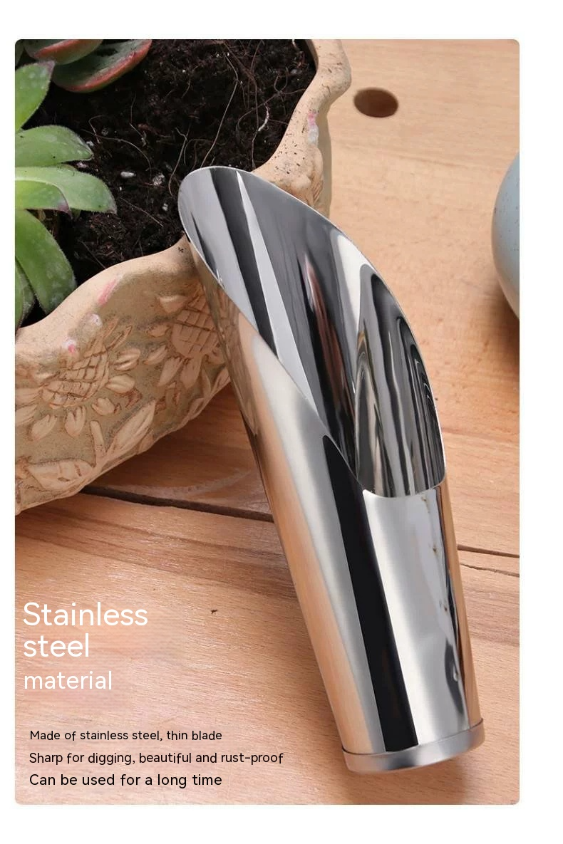 Siopsrl| Stainless Steel Scoop for Potting Soil – Robust Planting Scoop for Garden and Balcony