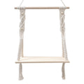 Macramé Swing Shelf with Wooden Accents Siopsrl