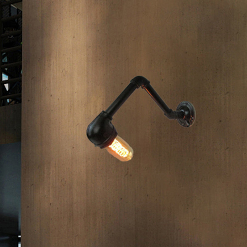 Siopsrl| Black version 1 bulb wall light fixture industrial style metal pipe wall lighting for living room
