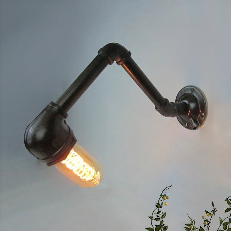 Siopsrl| Black version 1 bulb wall light fixture industrial style metal pipe wall lighting for living room