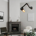 Siopsrl| Black version 1 bulb wall light fixture industrial style metal pipe wall lighting for living room