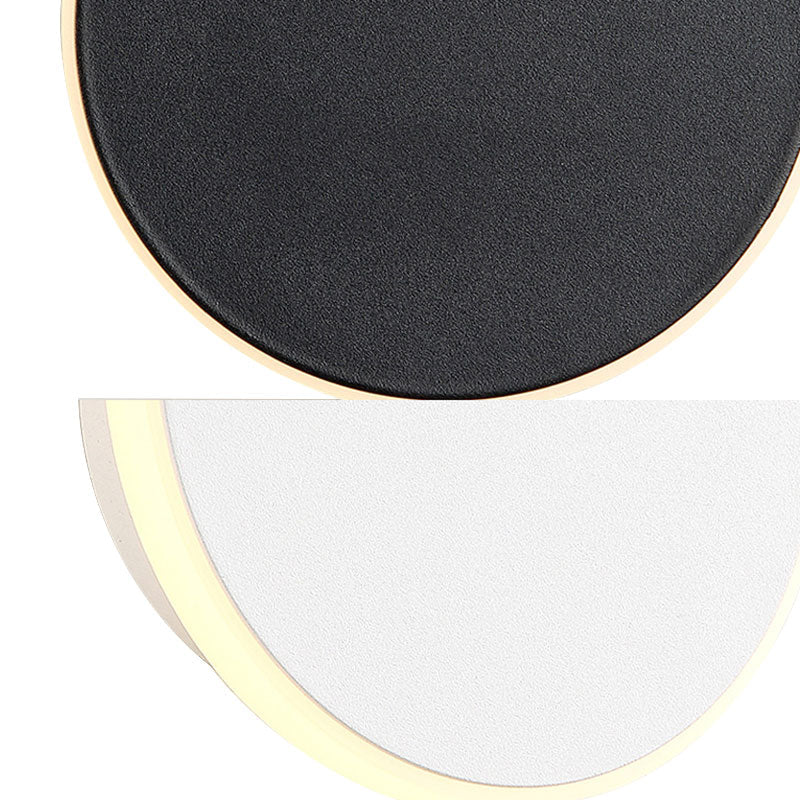 Siopsrl| Black/White Disc LED Wall Light Modernism Single Acrylic Wall Lighting Ideas in Warm/White Light