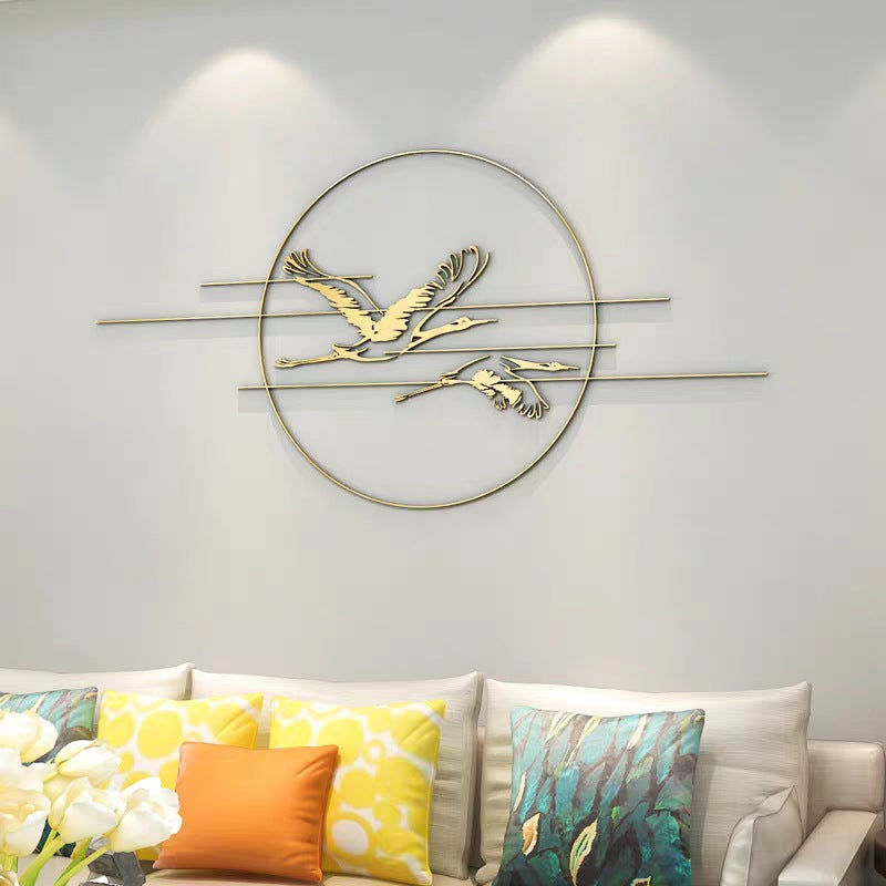 Elegant Metal Crane Wall Art Siopsrl