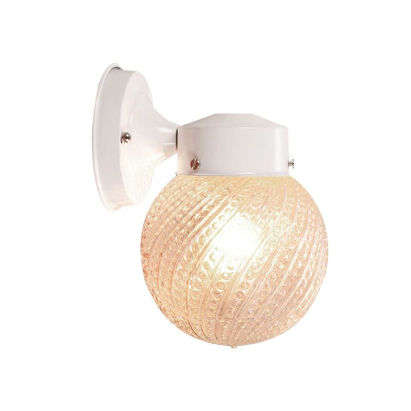Siopsrl| 1 Light Passage Wall Lighting with Globe Checkered Glass Shade Modern Black/White Wall Lamp Fixture