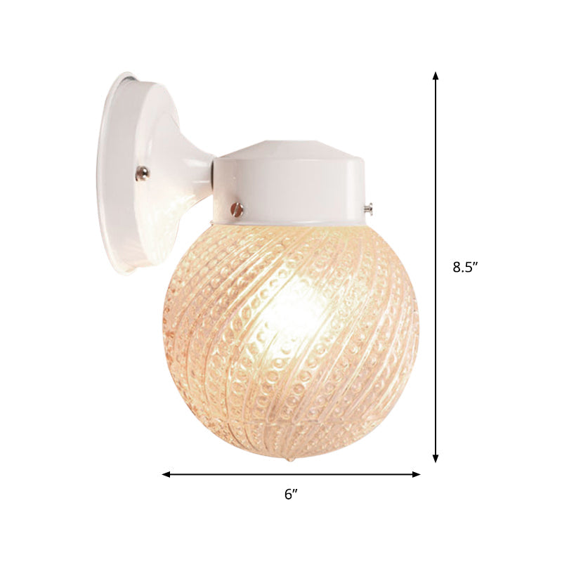 Siopsrl| 1 Light Passage Wall Lighting with Globe Checkered Glass Shade Modern Black/White Wall Lamp Fixture
