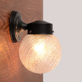 Siopsrl| 1 Light Passage Wall Lighting with Globe Checkered Glass Shade Modern Black/White Wall Lamp Fixture