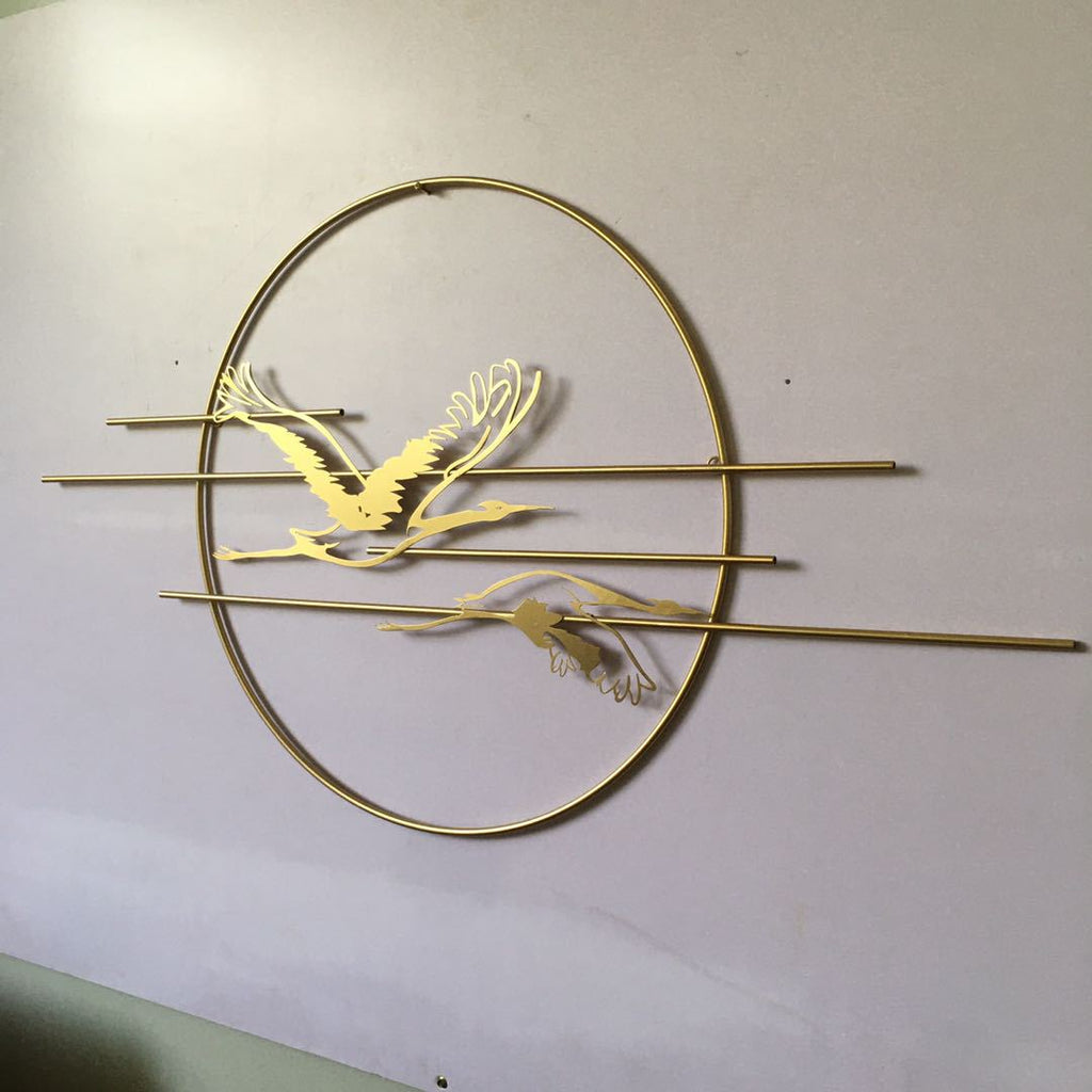 Elegant Metal Crane Wall Art Siopsrl