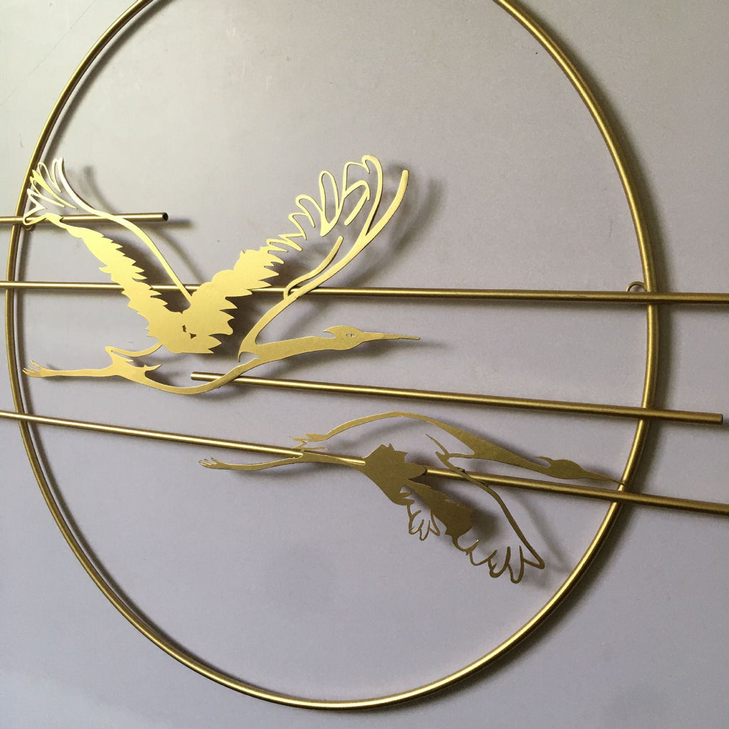 Elegant Metal Crane Wall Art Siopsrl