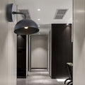 Siopsrl| 1 Light Wall Lamp Industrial Dome Shade Metal Down Wall Light with Curved Arm in Black/Bronze for Bedroom