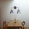 Siopsrl| Polished Chrome Conic Wall Mount Fixture Retro Style Iron 2 Lights Dining Room Wall Mount Light