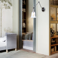 Siopsrl| Chrome One Light Wall Lamp Vintage Clear Glass Bell Lighting for Living Room