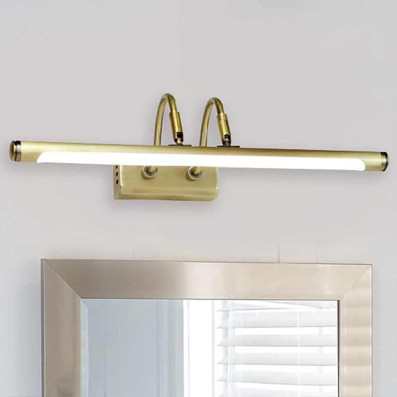 Siopsrl| Tube Designer Lighting Modern Metal 16.5"/20.5" W LED Gold Finish Adjustable Wall Lamp with Curved Arm, Warm/White Light