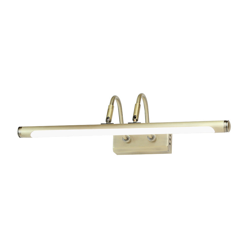 Siopsrl| Tube Designer Lighting Modern Metal 16.5"/20.5" W LED Gold Finish Adjustable Wall Lamp with Curved Arm, Warm/White Light