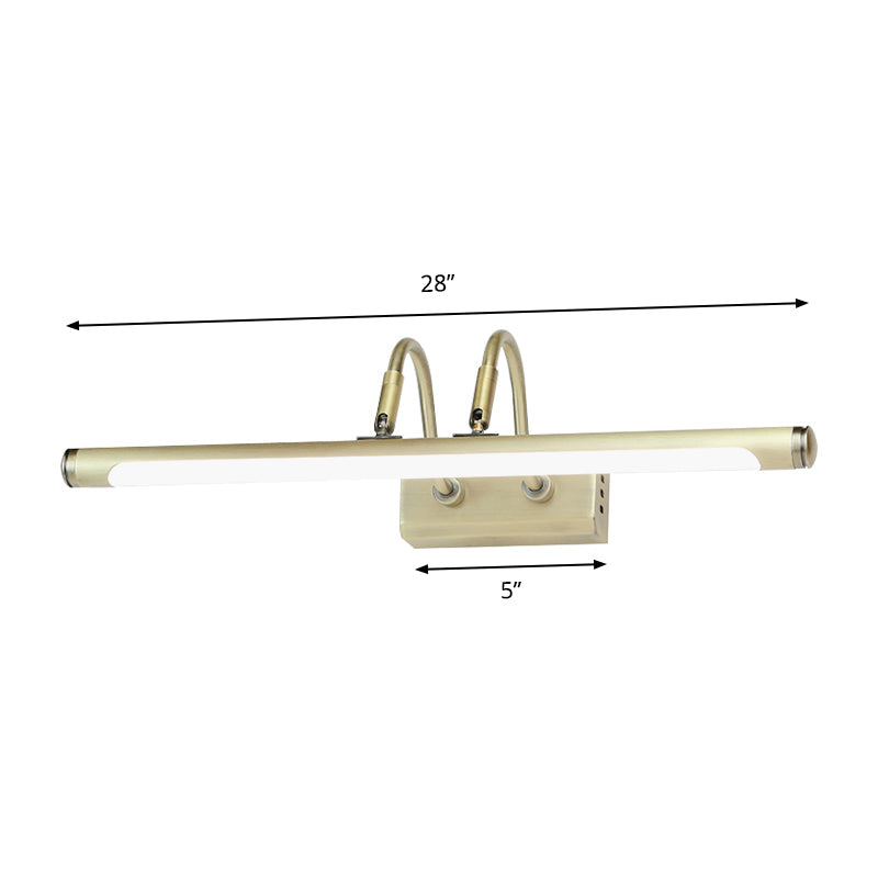 Siopsrl| Tube Designer Lighting Modern Metal 16.5"/20.5" W LED Gold Finish Adjustable Wall Lamp with Curved Arm, Warm/White Light