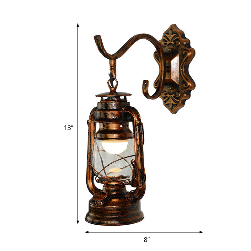 Siopsrl| 1 Light Bright Glass Wall Lamp Light Coastal Bronze Kerosene Living Room Lighting Fixture