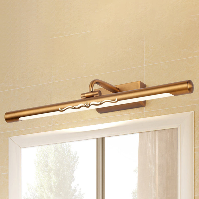 Siopsrl| Vintage Linear Wall-Mounted Lighting with Straight Arm Metal 18"/22.5" Wide LED Bedroom Vanity Lighting in Bronze