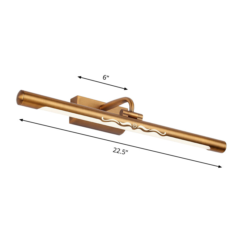 Siopsrl| Vintage Linear Wall-Mounted Lighting with Straight Arm Metal 18"/22.5" Wide LED Bedroom Vanity Lighting in Bronze