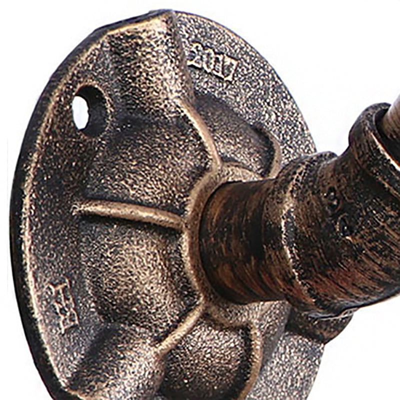 Siopsrl| 2 Heads Wall Lamp Fixture with Pipe Forged Iron Shade Rustic Style Living Room Wall Lamp Light in Aged Bronze