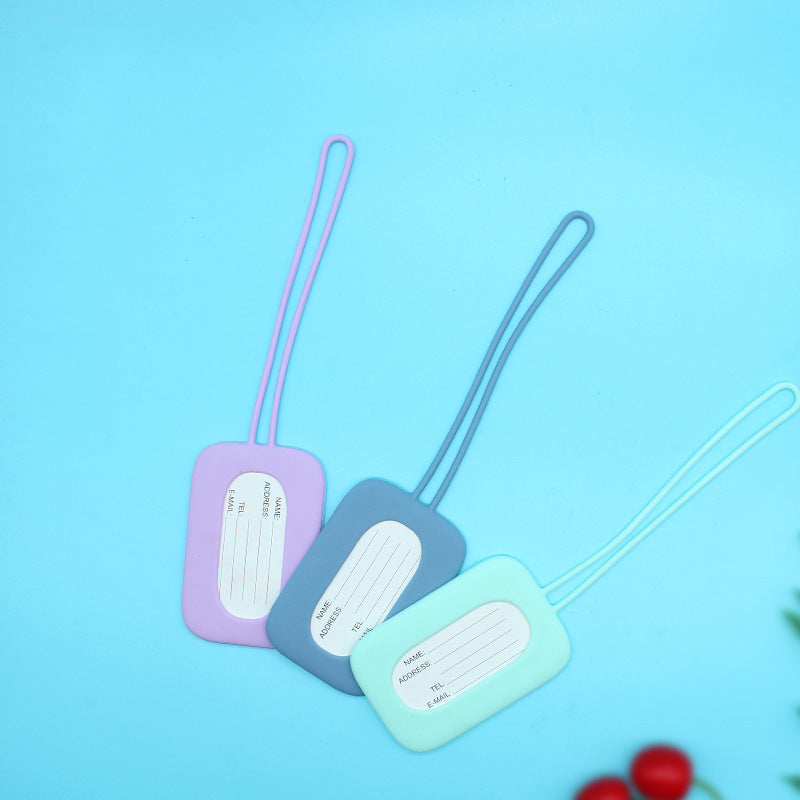 Siopsrl | silicone luggage tag with ID window and elastic strap Siopsrl