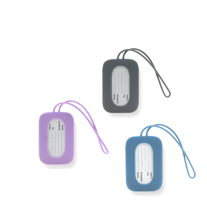Siopsrl | silicone luggage tag with ID window and elastic strap Siopsrl