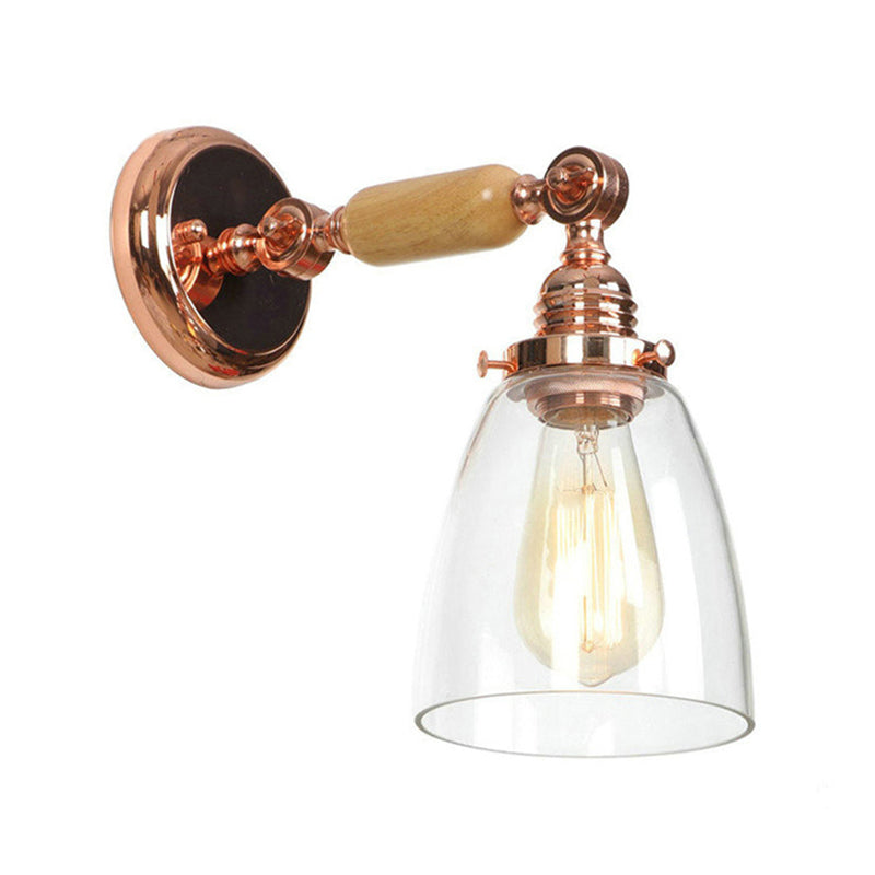 Siopsrl| A wall light with a conical shade made of clear glass industrial design living room wall lamp
