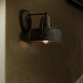Siopsrl| Metal Antique Black Wall Lights Drum/Trumpet Shade 1-Light Retro Rustic Wall Lamp Fixture