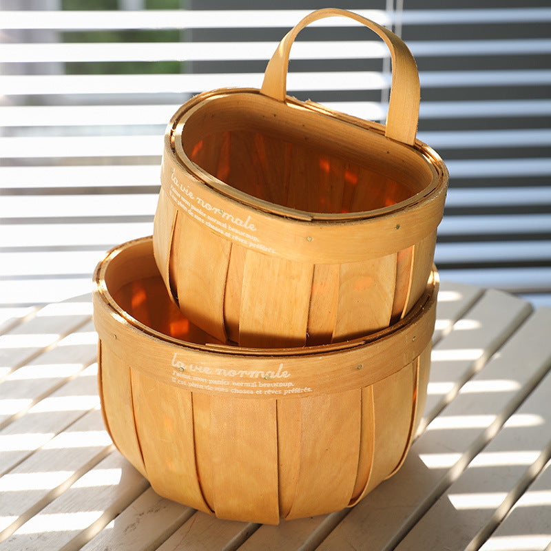 Rustic Wooden Storage Basket Siopsrl