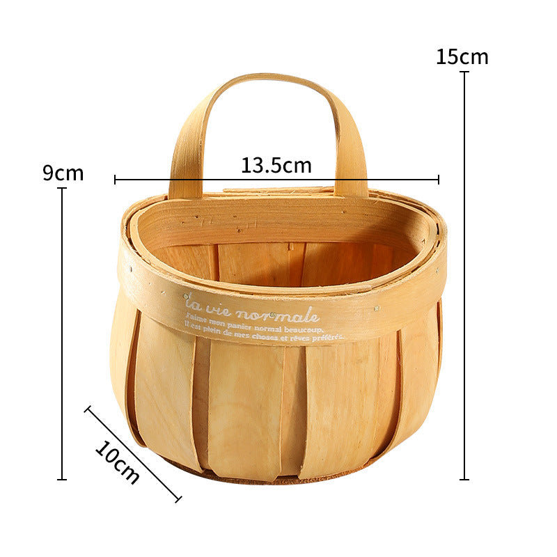 Rustic Wooden Storage Basket Siopsrl