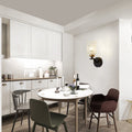 Siopsrl| Clear Crystal Cylinder Wall Light Sconce Contemporary 1 Light Sconce Lamp with Metallic Curved Arm in Black