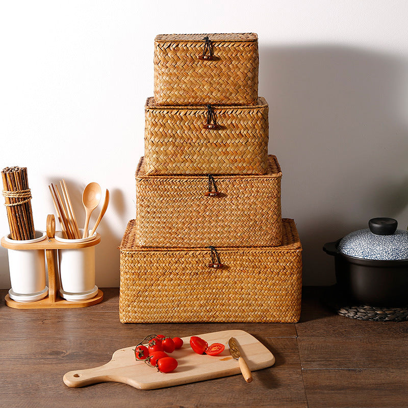 Large Eco-Friendly Woven Storage Chest with Natural Fibers