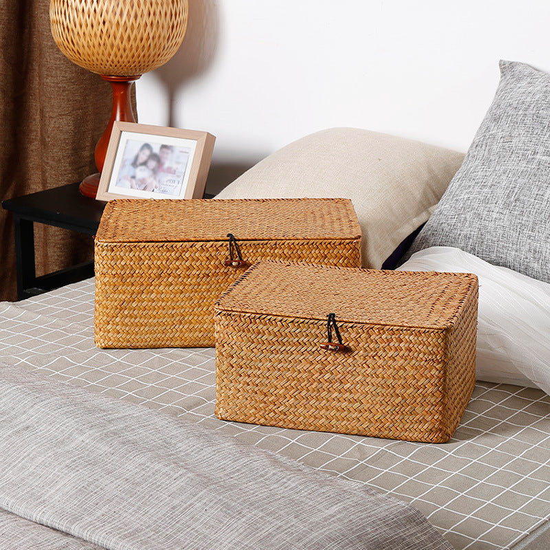 Large Eco-Friendly Woven Storage Chest with Natural Fibers