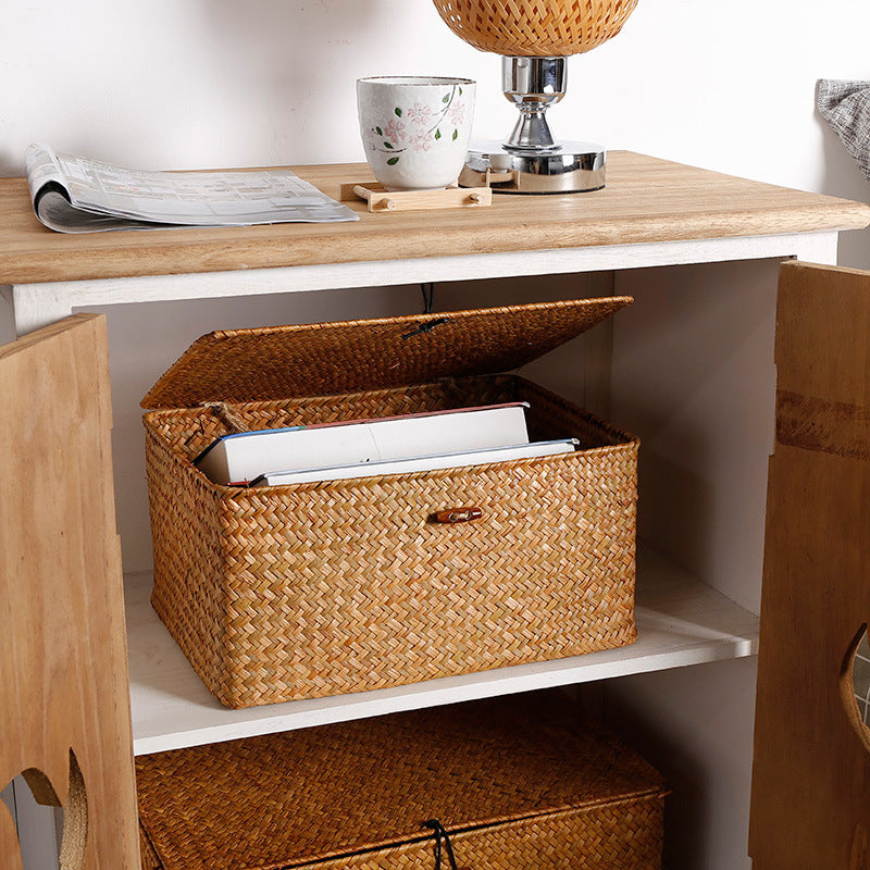 Large Eco-Friendly Woven Storage Chest with Natural Fibers