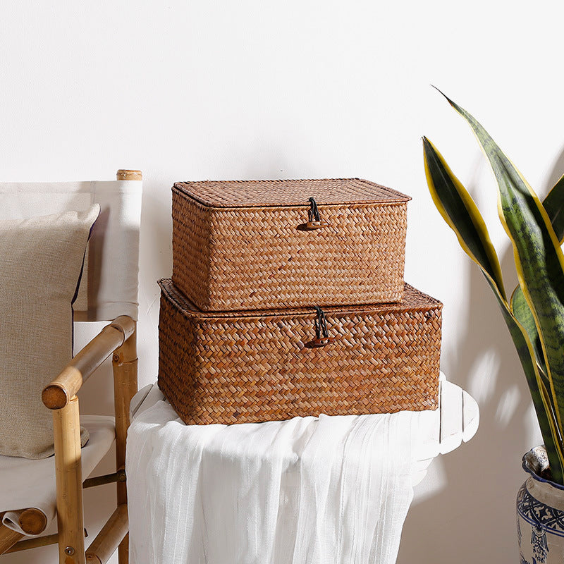 Large Eco-Friendly Woven Storage Chest with Natural Fibers