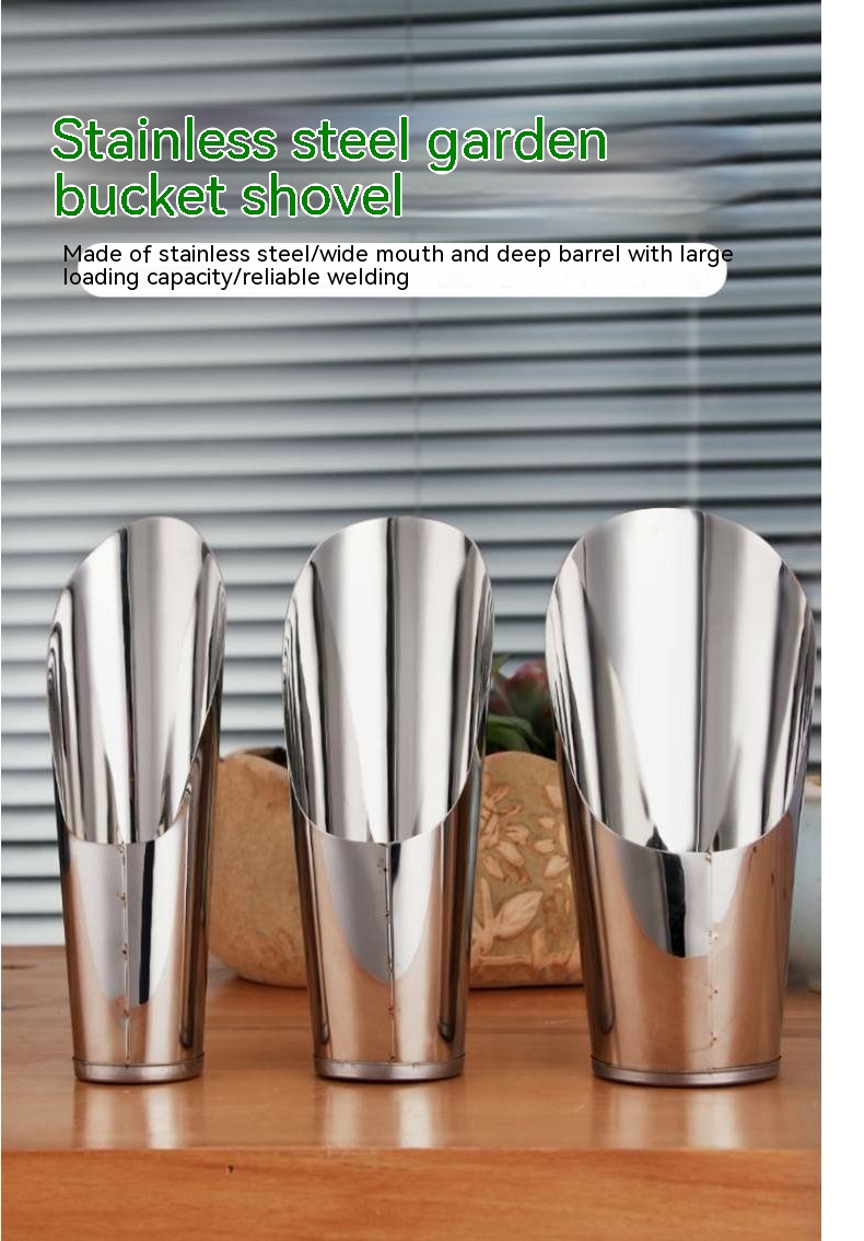 Siopsrl| Stainless Steel Scoop for Potting Soil – Robust Planting Scoop for Garden and Balcony