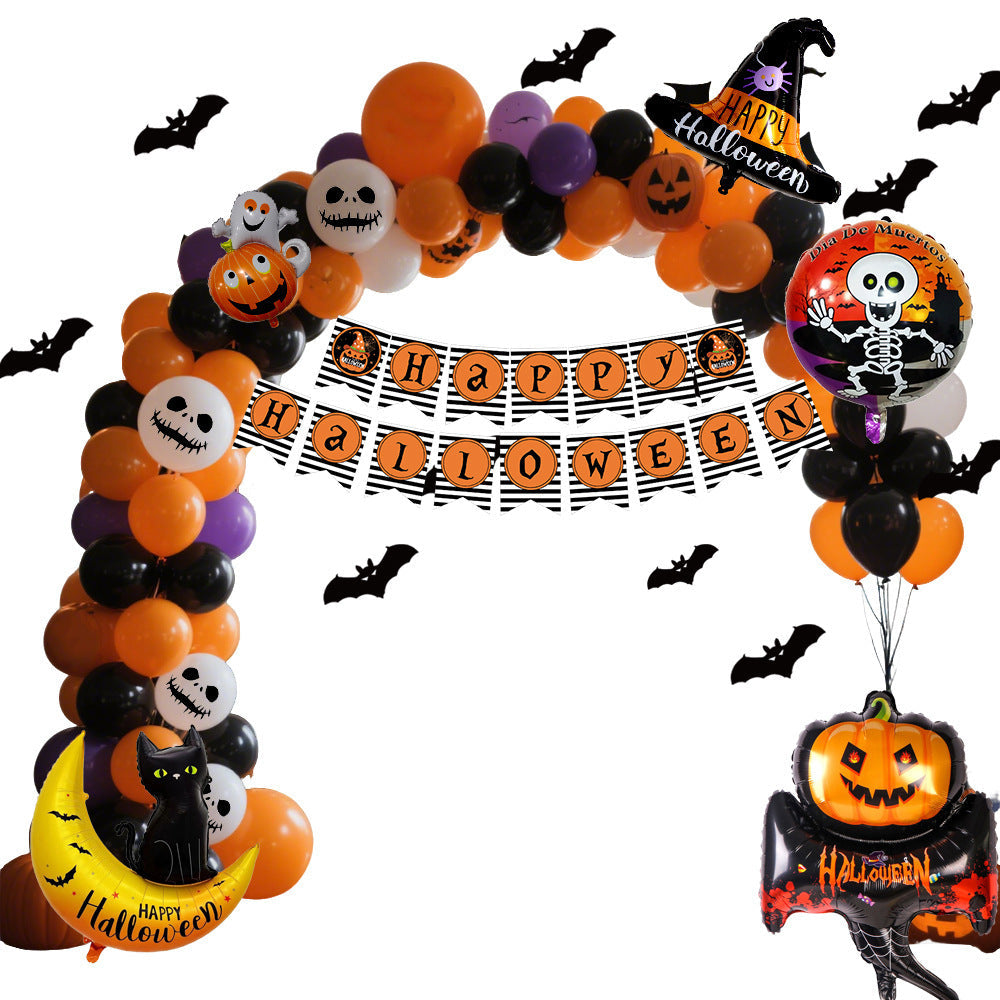Siopsrl| Halloween Balloon Set – Black Orange Purple with Pumpkin Print
