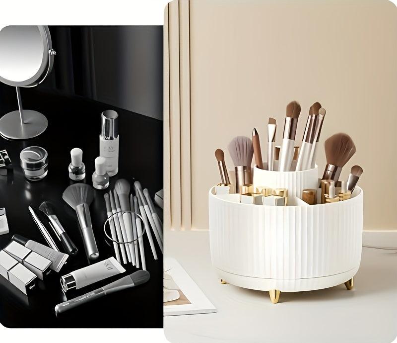 Siopsrl | GlamSpin – 360° Rotating Makeup & Desk Organiser with 5 Compartments