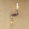Siopsrl| Glass Gray/Blue Wall Light Wine Bottle 2 Lights Industrial Style Wall Mount Light for Living Room