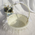 Decorative Lace Trimmed Wicker Basket Siopsrl