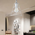 Siopsrl| Vintage Style Conic Cage Wall Lamp with Curved Arm 1 Light Metal Wall Lamp in Black/White