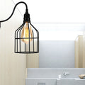 Siopsrl| Black 1 Head Wall Lamp Vintage Industrial Metal Bottle/Rectangular Wall Light Wall Lamp with Wire Frame for Café