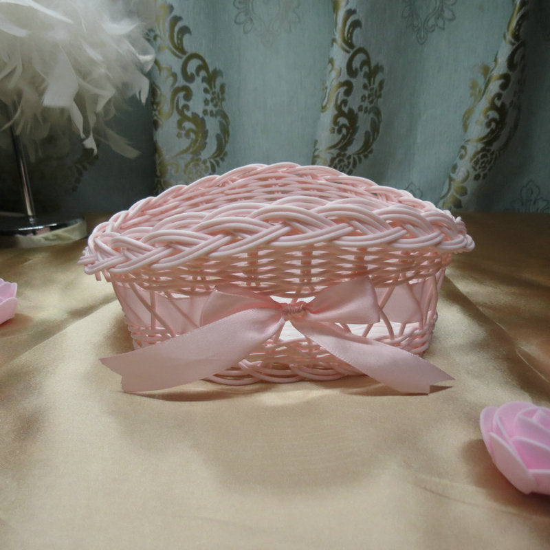 Ladies decorative storage basket with bow accent Siopsrl