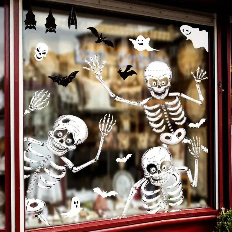 140PCS Halloween Window Clings Decor - Double-Sided Removable Stickers For Indoor Halloween Party Decorations Siopsrl