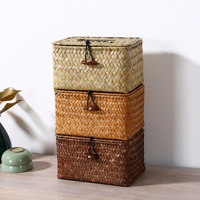 Siopsrl | Handcrafted Woven Storage Box with Stylish Lid Siopsrl