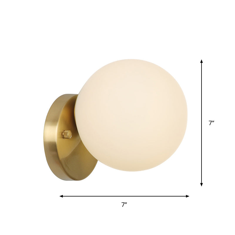 Siopsrl| Brass 1-Light Wall Lamp Fixture Antique Frosted White Glass Tulip Shade/Cylinder Wall Mount Light with Arm