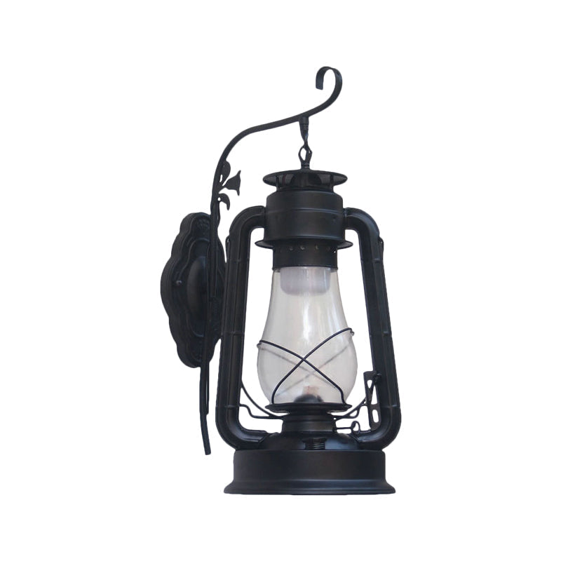 Siopsrl| 1 Bulb Kerosene Wall Mounted Light Fixture Coastal Style Black/Bronze/Copper Clear Glass Lighting