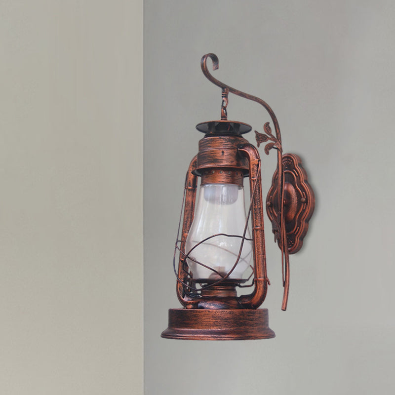 Siopsrl| 1 Bulb Kerosene Wall Mounted Light Fixture Coastal Style Black/Bronze/Copper Clear Glass Lighting