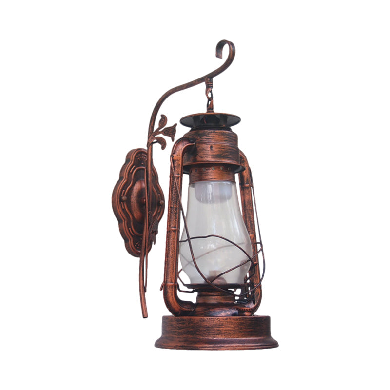 Siopsrl| 1 Bulb Kerosene Wall Mounted Light Fixture Coastal Style Black/Bronze/Copper Clear Glass Lighting