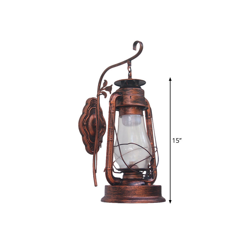 Siopsrl| 1 Bulb Kerosene Wall Mounted Light Fixture Coastal Style Black/Bronze/Copper Clear Glass Lighting