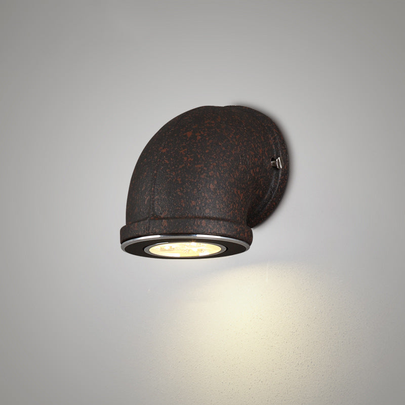 Siopsrl| Iron Black Surface Wall Sconce Water Pipe/Cage/Fist-shaped 1-Bulb Industrial Style Wall Mounted Light Fixture
