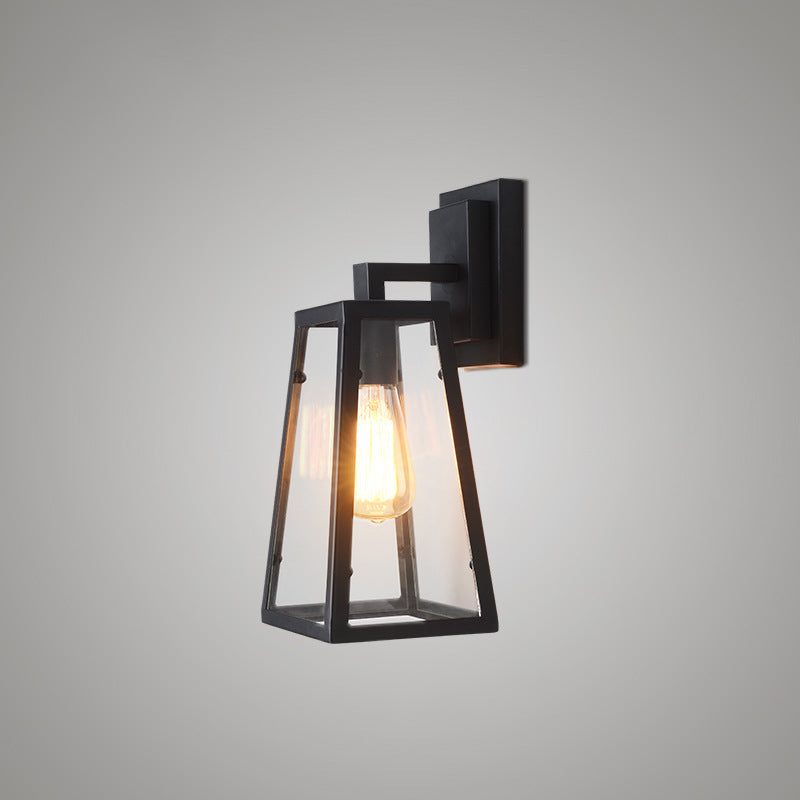 Siopsrl| Iron Black Surface Wall Sconce Water Pipe/Cage/Fist-shaped 1-Bulb Industrial Style Wall Mounted Light Fixture
